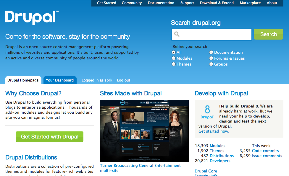 drupal.org home page